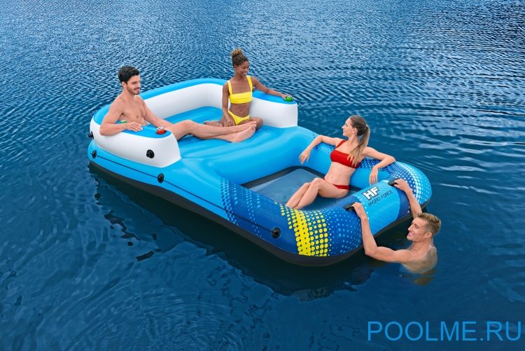 Надувной плот Bestway Hydro-Force Summer Oasis на 4 человека 320 x 198 см, артикул 43645