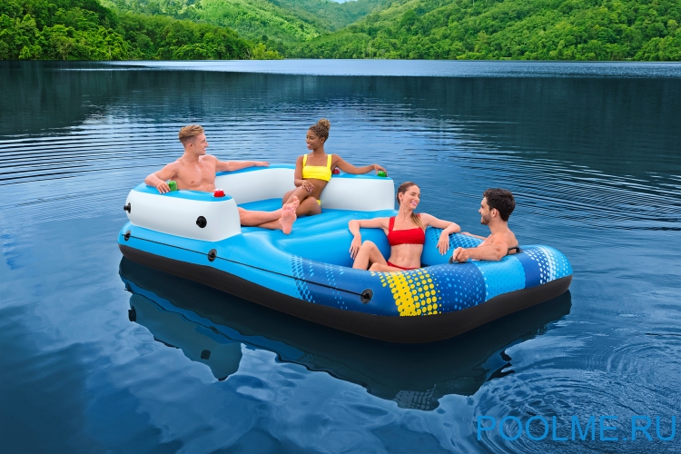 Надувной плот Bestway Hydro-Force Summer Oasis на 4 человека 320 x 198 см, артикул 43645