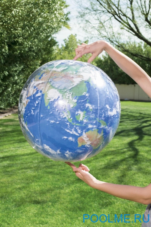 Пляжный мяч Bestway "Планета Земля" с подсветкой 61 см, артикул 31045