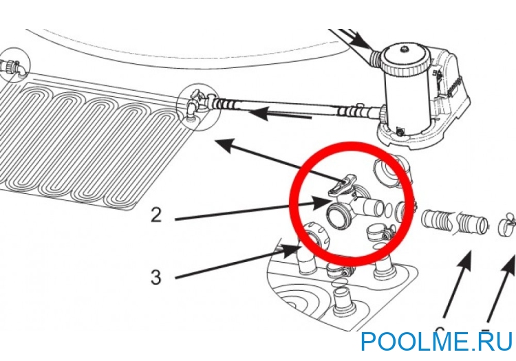 Обходной клапан INTEX (байпас) для солнечного мата, артикул 11954