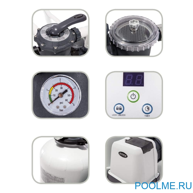 Песочный фильтр INTEX 26648 - 8000 л/ч Песочный фильтр INTEX 26648 - 8000 л/ч