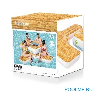 Надувной матрас-остров Bestway для плавания &quot;Песчаная коса&quot; 2.46 x 2.46 м, артикул 43294