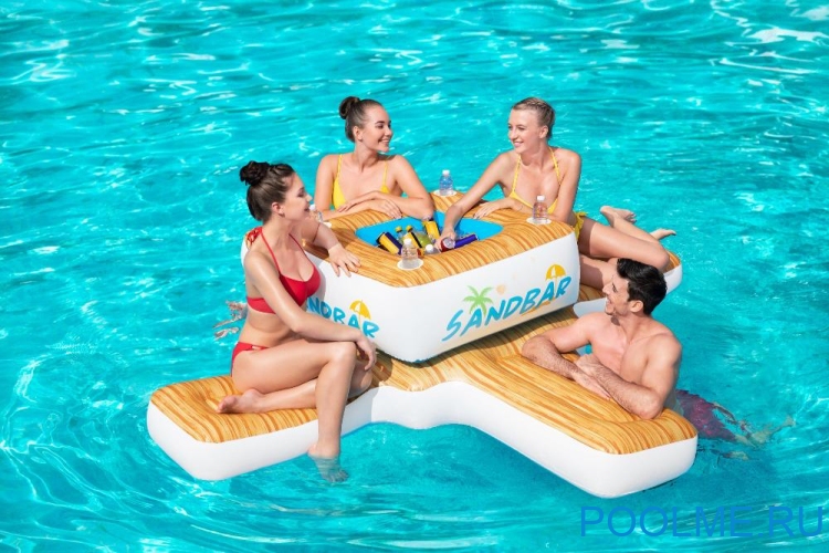 Надувной матрас-остров Bestway для плавания &quot;Песчаная коса&quot; 2.46 x 2.46 м, артикул 43294