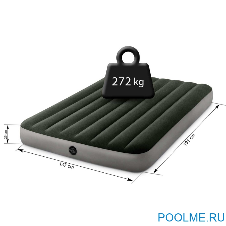 Надувной матрас INTEX 137 x 191 x 25 см, без насоса, артикул 64108