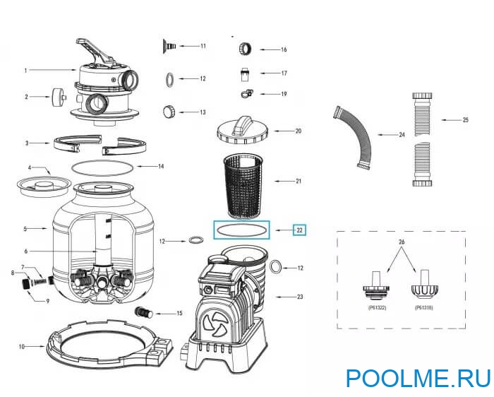 Уплотнительное кольцо Bestway под крышку песочного фильтра, арт. P6563ASS16 Уплотнительное кольцо Bestway под крышку песочного фильтра, арт. P6563ASS16