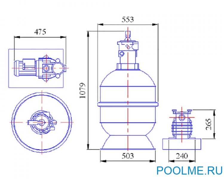 Песочный фильтр Kripsol Granada 10000 л/ч - GTO506-71 Песочный фильтр Kripsol Granada 10000 л/ч - GTO506-71