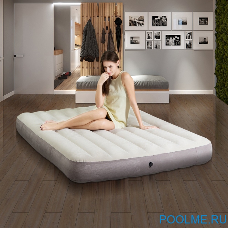Кровать INTEX надувная 137 x 191 x 25 см без насоса, артикул 64102