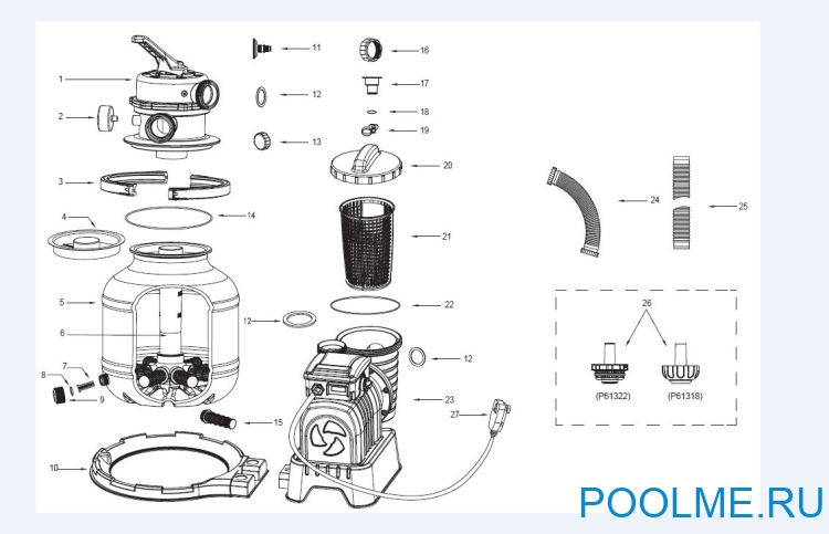 Уплотнительное кольцо Bestway для фильтра предварительной очистки для песочного насоса, арт. P05073