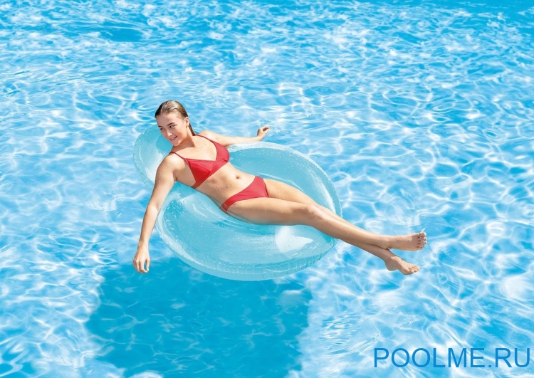 Надувной круг INTEX 137 x 122 см, голубой, артикул 58889-B Надувной круг INTEX 137 x 122 см, голубой, артикул 58889-B