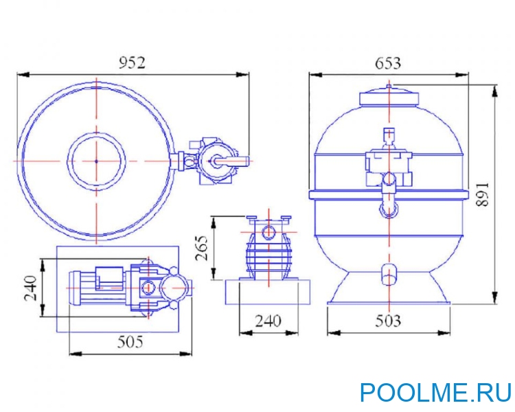 Песочный фильтр Kripsol Granada 14500 л/ч - GLO606-100