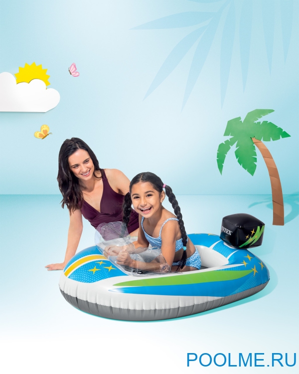 Надувная лодочка INTEX Pool Cruiser "Катер" 109 х 74 см, артикул 59380-В Надувная лодочка INTEX Pool Cruiser "Катер" 109 х 74 см, артикул 59380-В