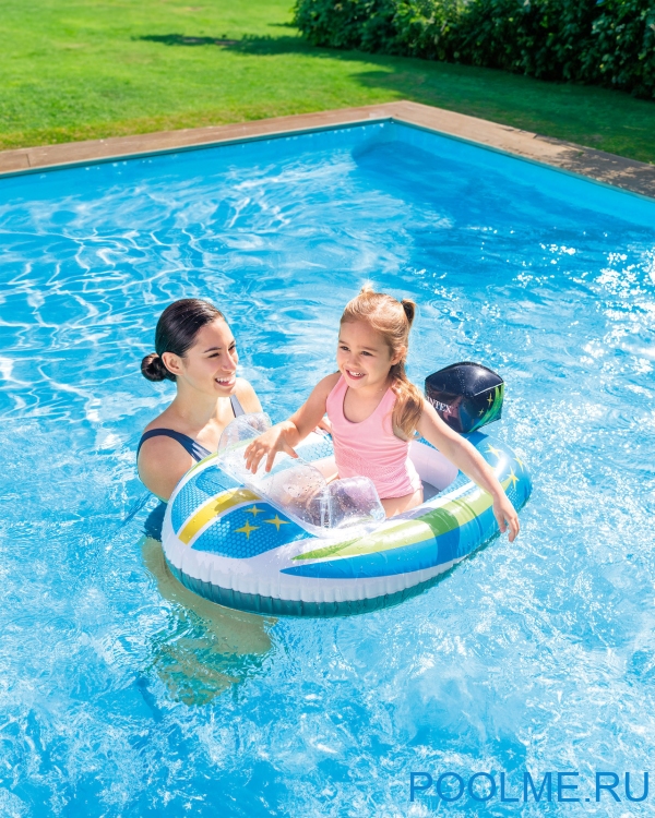 Надувная лодочка INTEX Pool Cruiser "Катер" 109 х 74 см, артикул 59380-В Надувная лодочка INTEX Pool Cruiser "Катер" 109 х 74 см, артикул 59380-В