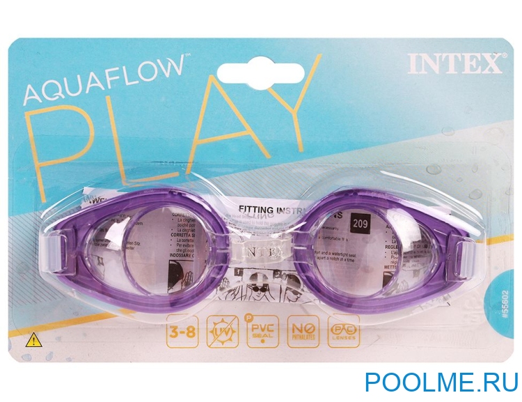 Очки для плавания INTEX "Play" желтые, артикул 55602 Очки для плавания INTEX "Play" желтые, артикул 55602