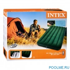 Матрас INTEX надувной 99 x 191 x 22 см, насос от батареек, артикул 66967
