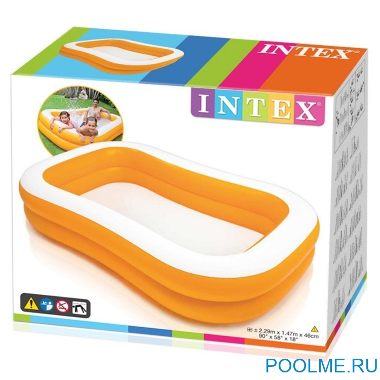 Детский бассейн INTEX "Мандарин" 229 x 147 x 46 см, артикул 57181