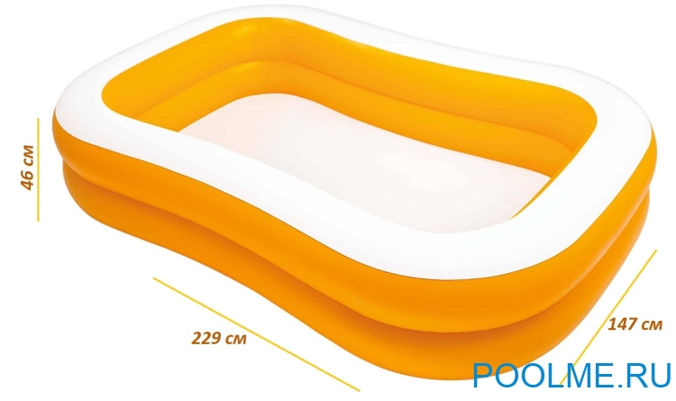 Детский бассейн INTEX "Мандарин" 229 x 147 x 46 см, артикул 57181
