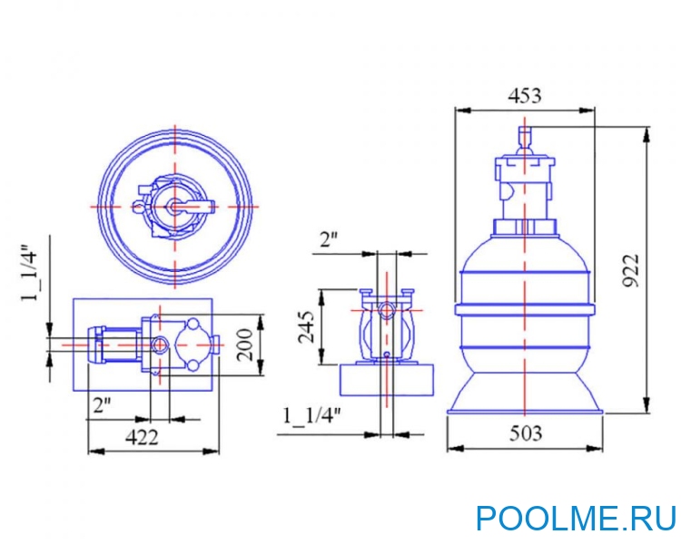 Песочный фильтр Kripsol Granada 6000 л/ч - GTN406-33 Песочный фильтр Kripsol Granada 6000 л/ч - GTN406-33