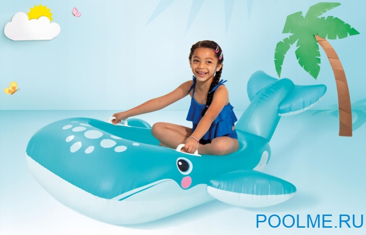 Надувная игрушка INTEX "Синий кит" 168 x 140 см, артикул 57567