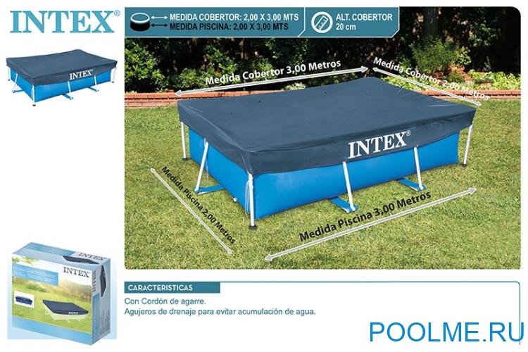 Тент INTEX для каркасных бассейнов 3 x 2 м, артикул 28038