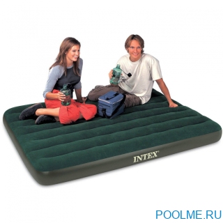 Матрас INTEX надувной 137 x 191 x 22 см, насос от батареек, артикул 66968