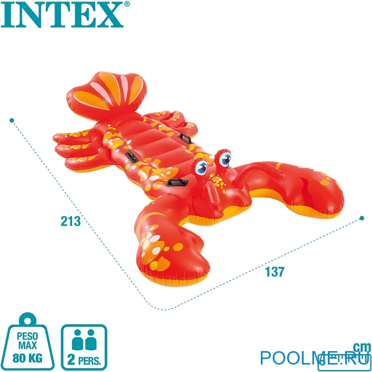 Надувная игрушка INTEX "Лобстер" 213 x 137 см, артикул 57528 Надувная игрушка INTEX "Лобстер" 213 x 137 см, артикул 57528