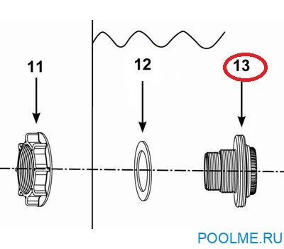 Соединитель INTEX сетчатый под шланг с резьбой 38 мм, артикул 11235