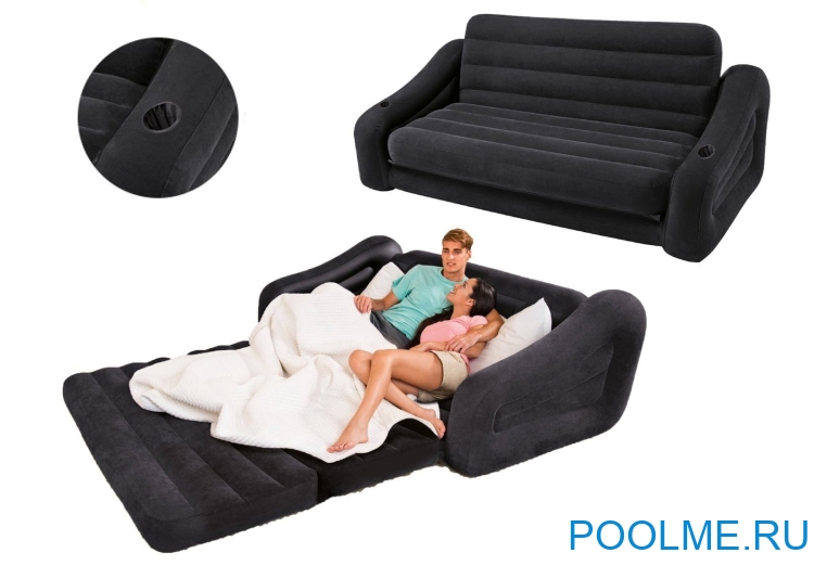 Надувной диван-кровать INTEX 193 x 221 x 66 см, артикул 68566 Надувной диван-кровать INTEX 193 x 221 x 66 см, артикул 68566