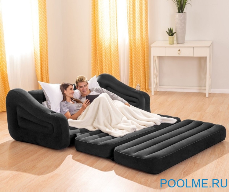 Надувной диван-кровать INTEX 193 x 221 x 66 см, артикул 68566 Надувной диван-кровать INTEX 193 x 221 x 66 см, артикул 68566