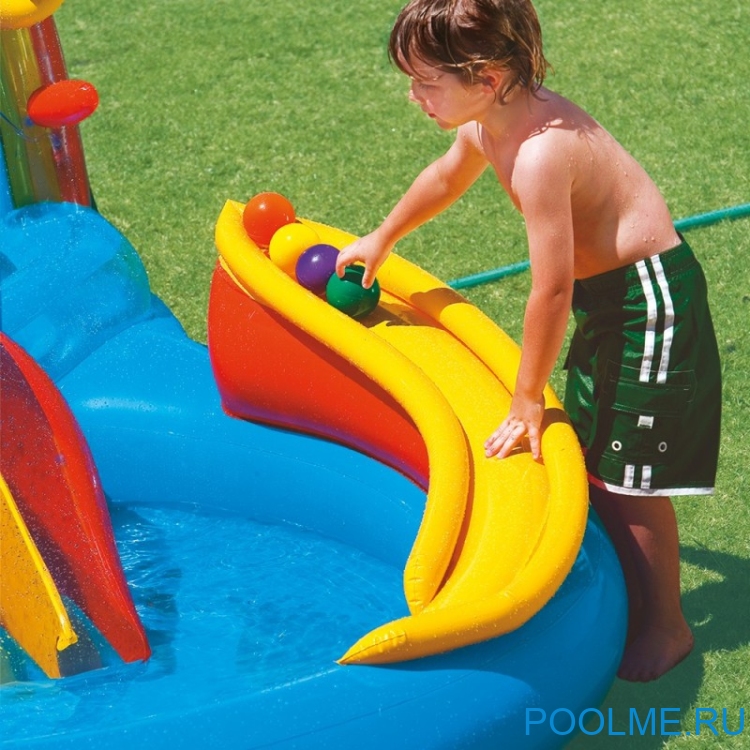 Надувной игровой центр INTEX "Радуга" 297 x 193 x 135 см, артикул 57453 Надувной игровой центр INTEX "Радуга" 297 x 193 x 135 см, артикул 57453