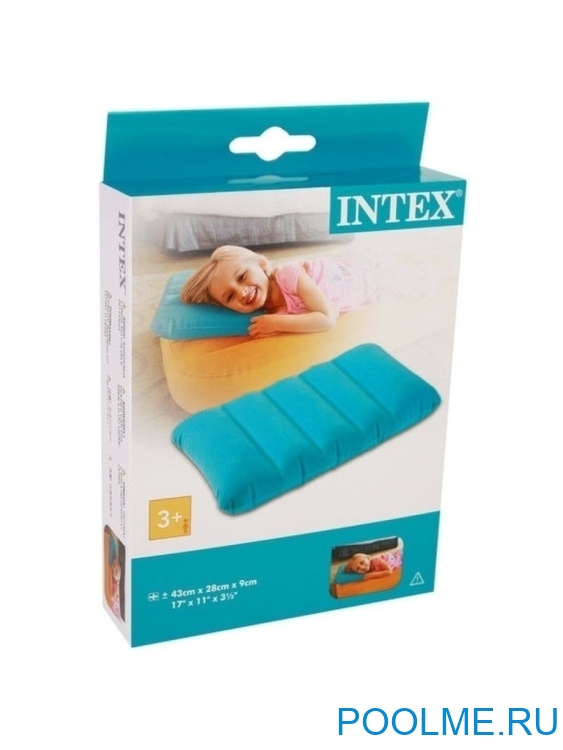 Надувная подушка INTEX 43 x 28 x 9 см, голубой, артикул 68676-T Надувная подушка INTEX 43 x 28 x 9 см, голубой, артикул 68676-T