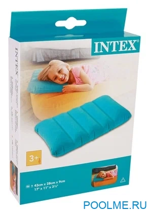 Надувная подушка INTEX 43 x 28 x 9 см, голубой, артикул 68676-T Надувная подушка INTEX 43 x 28 x 9 см, голубой, артикул 68676-T
