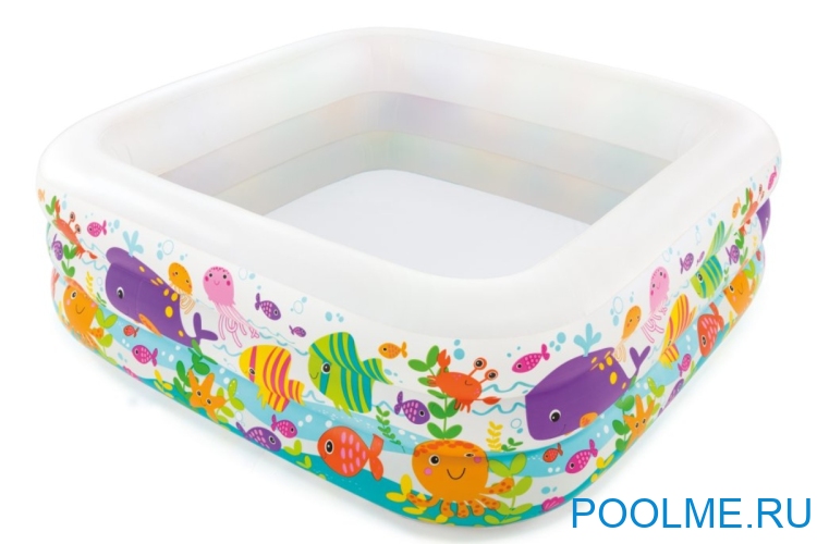 Детский бассейн INTEX "Аквариум" 159 x 159 x 50 см, артикул 57471 Детский бассейн INTEX "Аквариум" 159 x 159 x 50 см, артикул 57471