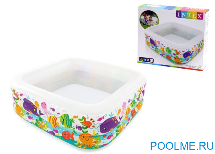 Детский бассейн INTEX "Аквариум" 159 x 159 x 50 см, артикул 57471 Детский бассейн INTEX "Аквариум" 159 x 159 x 50 см, артикул 57471