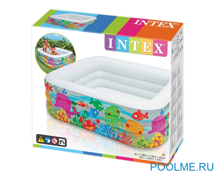 Детский бассейн INTEX "Аквариум" 159 x 159 x 50 см, артикул 57471 Детский бассейн INTEX "Аквариум" 159 x 159 x 50 см, артикул 57471