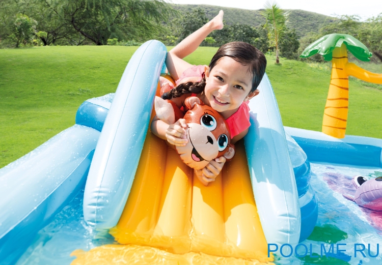 Надувной игровой центр INTEX "Приключения в джунглях" 244 x 198 x 71 см, артикул 57161 Надувной игровой центр INTEX "Приключения в джунглях" 244 x 198 x 71 см, артикул 57161