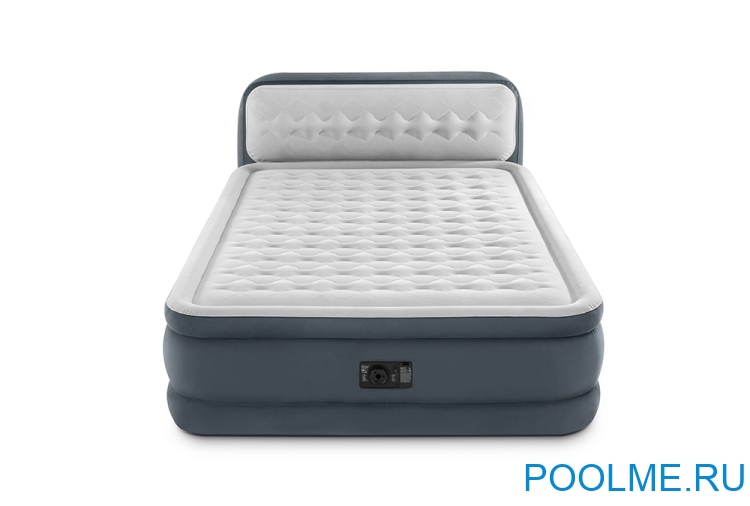 Кровать INTEX надувная 152 x 236 x 86 см с спинкой, встроенный насос 220V, артикул 64448