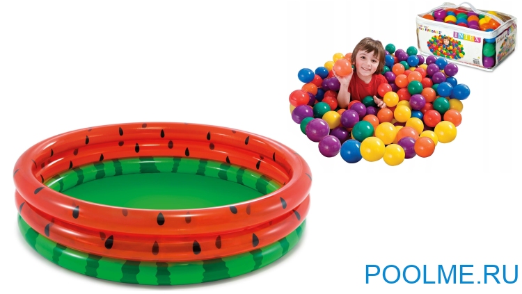 Детский бассейн INTEX "Арбуз" 168 x 38 см, артикул 58448 Детский бассейн INTEX "Арбуз" 168 x 38 см, артикул 58448