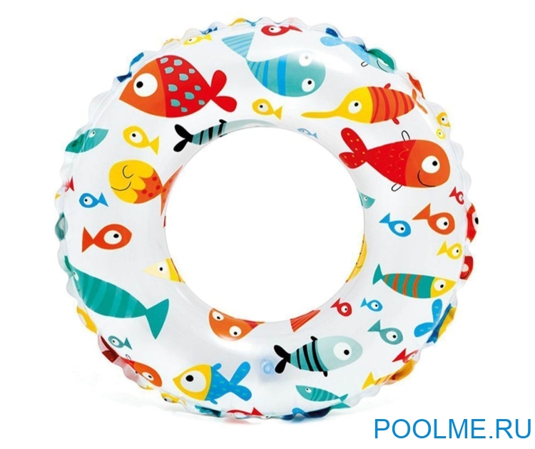 Детский бассейн INTEX &quot;Весёлые рыбки&quot; с мячом и кругом 132 x 28 см, артикул 59469