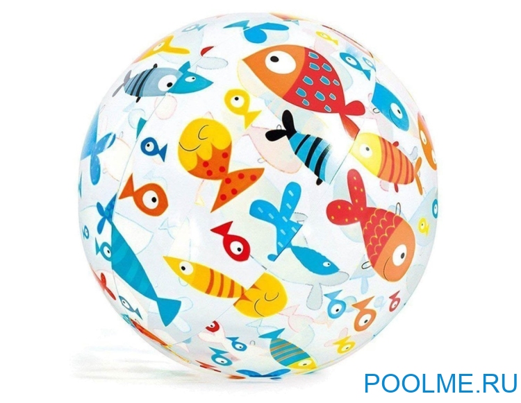 Детский бассейн INTEX &quot;Весёлые рыбки&quot; с мячом и кругом 132 x 28 см, артикул 59469
