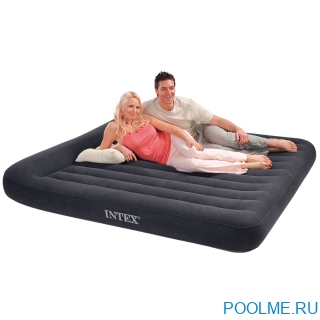 Кровать INTEX надувная 183 x 203 x 25 см с подголовником, без насоса, артикул 64144