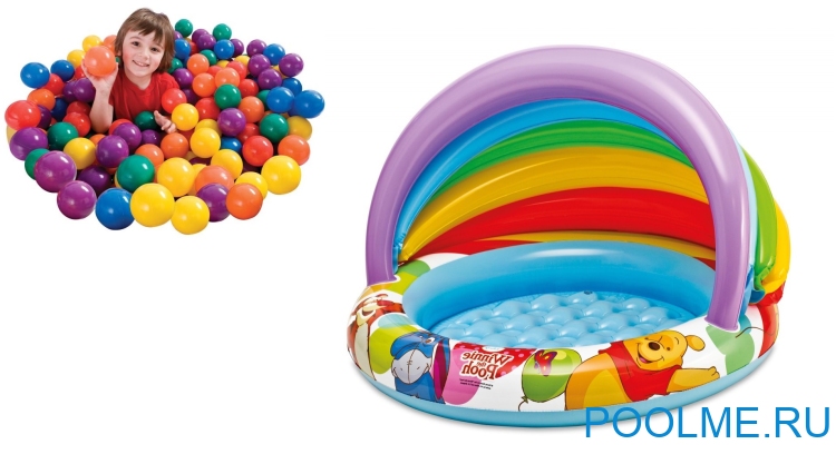 Детский бассейн INTEX "Винни пух" 102 x 69 см, артикул 57424 Детский бассейн INTEX "Винни пух" 102 x 69 см, артикул 57424