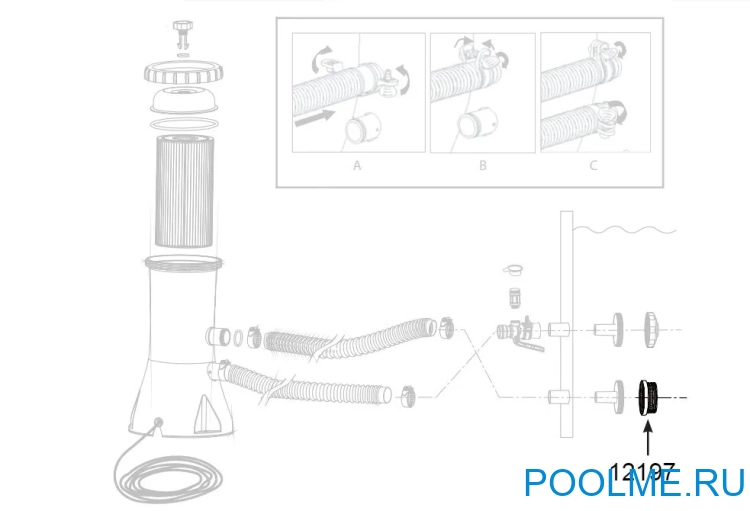 Выпускная сетчатая насадка INTEX под шланг 32 мм, артикул 12197