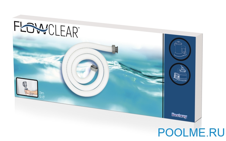 Шланг гофрированный Bestway 3.0 м с гайками, артикул 58368 Шланг гофрированный Bestway 3.0 м с гайками, артикул 58368