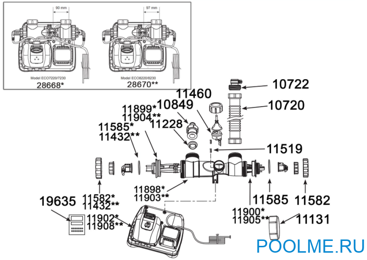 Соединительный шланг с гайками INTEX (диаметр 38 мм, длина 1 м) , артикул 10720