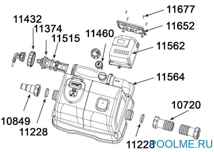 Соединительный шланг с гайками INTEX (диаметр 38 мм, длина 1 м) , артикул 10720