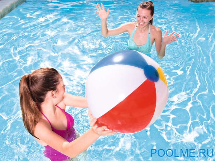 Надувной мяч INTEX "Цветные полоски" 61 см, артикул 59030