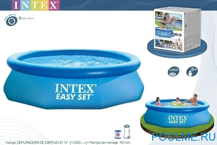 Надувной бассейн INTEX 28122 Easy Set, размер 305 x 76 см