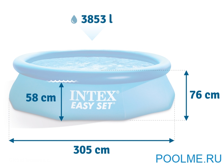 Надувной бассейн INTEX 28122 Easy Set, размер 305 x 76 см