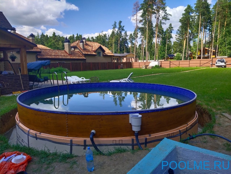 Бассейн Лагуна 4.5 х 1.25 м (врезной скиммер + форсунка) арт. 45013 / 1 - дерево Бассейн Лагуна 4.5 х 1.25 м (врезной скиммер + форсунка) арт. 45013 / 1 - дерево