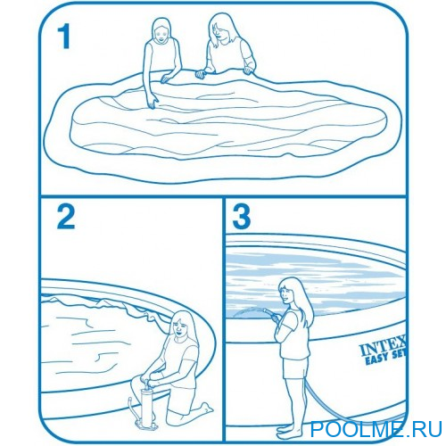 Надувной бассейн INTEX 28130 Easy Set, размер 366 x 76 см